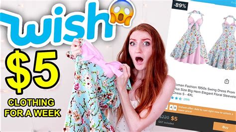 I WORE $5 CLOTHES FROM WISH FOR A WEEK!!! *Embarrassing* Wish Haul 2019 ...