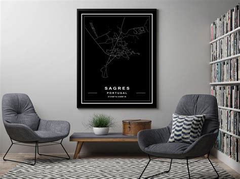 SAGRES MAP PRINT High Res Map Map of Sagres Sagres City | Etsy