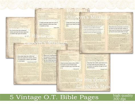 Printable Vintage Bible Pages Bible Journaling Junk Journal - Etsy