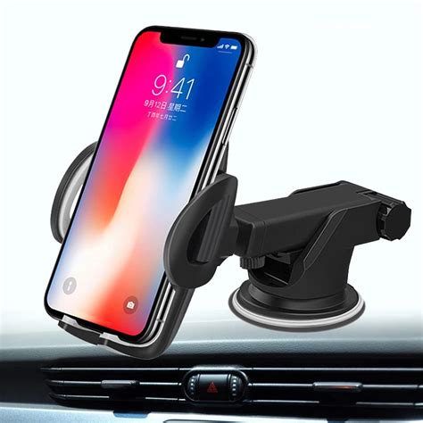 Car Phone Holder For iPhone XS MAX XR 360 Rotate Dashboard Windshield Car Mount Mobile Holder ...