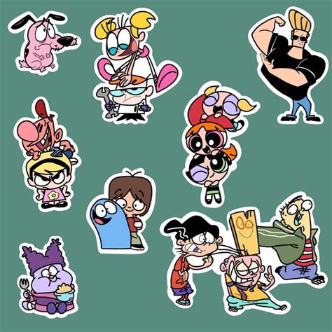 90s Cartoon Network Character Vinyl Stickers | Etsy