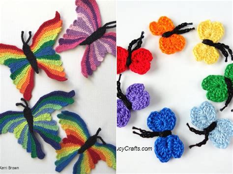 Sweet Crochet Butterfly Applique - Free Patterns