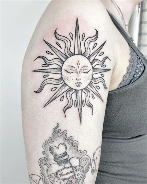 Share more than 81 sun and moon shoulder tattoo latest - in.coedo.com.vn