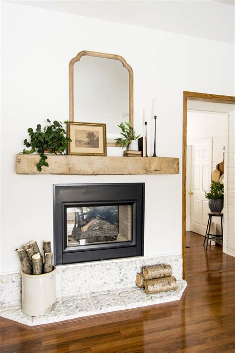 How to Install a Floating Barn Beam Mantel | Fireplace mantle decor, Fireplace mantel decor ...