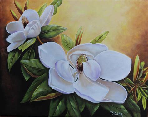 Magnolia Bloom Painting by Bruna Christian