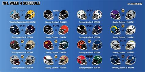 NFL Week 4 Schedule - Mega Sports News