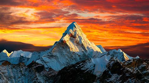 HD wallpaper: snow capped mountain, Himalayas, clouds, landscape ...