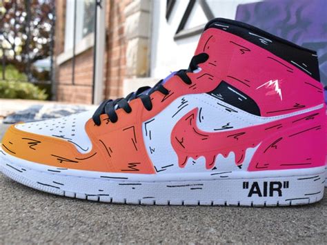 Cartoon Fade Custom Jordan 1 Mid mock Up | Etsy UK