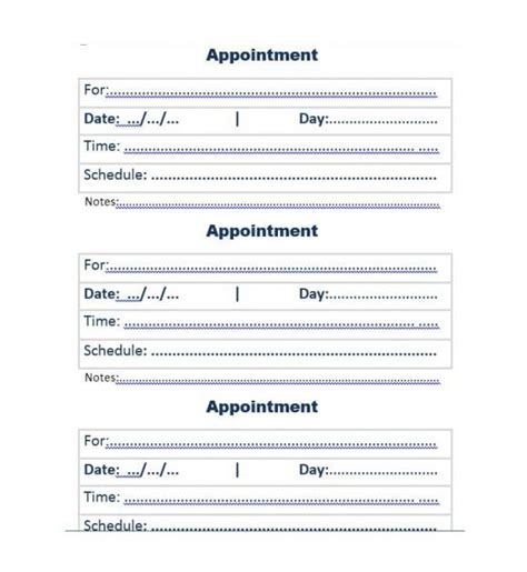 40+ Appointment Cards Templates & Appointment Reminders Regarding Medical Appointment Card Temp ...