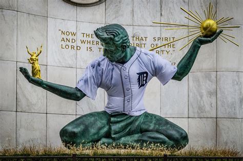 Spirit of Detroit With Tigers Jersey - Etsy