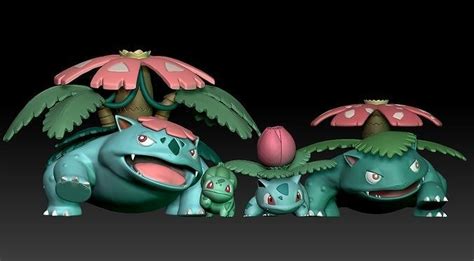 Pokemon Bulbasaur Ivysaur Venusaur Mega Evolution 3D model 3D printable ...