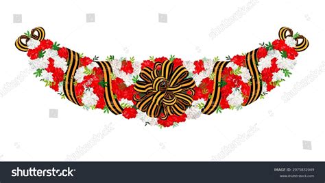 Garland Carnations St George Ribbons Victory Stock Vector (Royalty Free) 2075832049 | Shutterstock