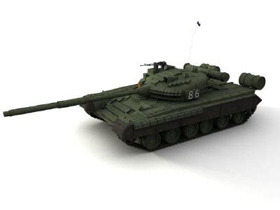 soviet t-80bv tank gun 3d model