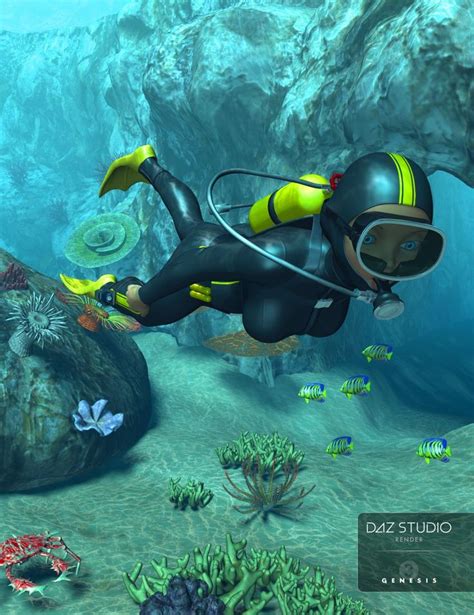 Scuba Diver for Genesis 3 Female(s) | 3D Models and 3D Software by Daz ...