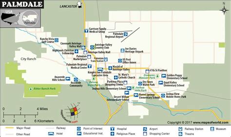 Palmdale City Map, California | California map, City maps, City