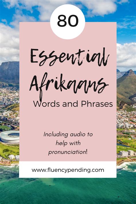 Learn 80+ Essential Afrikaans Phrases - With Audio - Fluency Pending