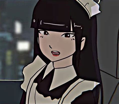 an animated image of a woman with black hair