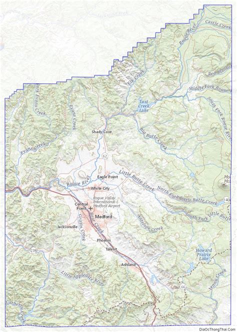 Map of Jackson County, Oregon - Địa Ốc Thông Thái