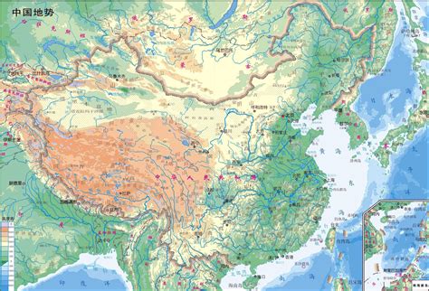 Large detailed physical map of map of China in Chinese. China large detailed physical map in ...