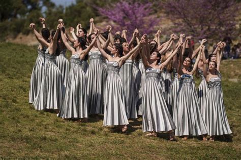 Performers at Olympic flame-lighting ceremony feel pull of the ancient past