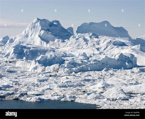 Ilulissat Icefjord also called kangia or Ilulissat Kangerlua at Disko ...