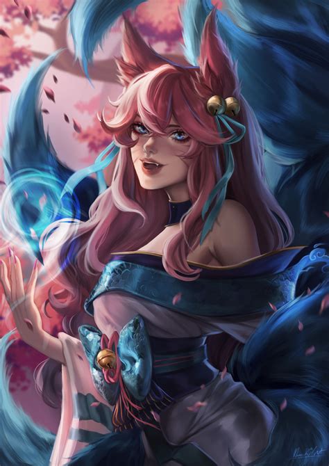 Fan art - Spirit Blossom Ahri by mamoriart on DeviantArt