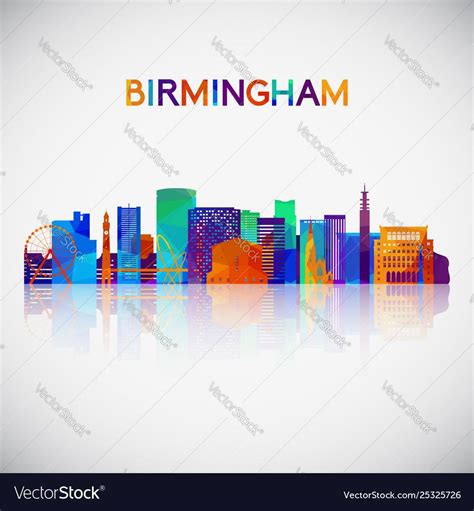 Birmingham skyline silhouette vector image on VectorStock