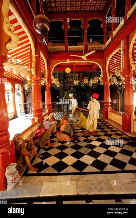 Inner view of Vishnus temple known as Bhagwant temple in Barshi village in district Solapur ...