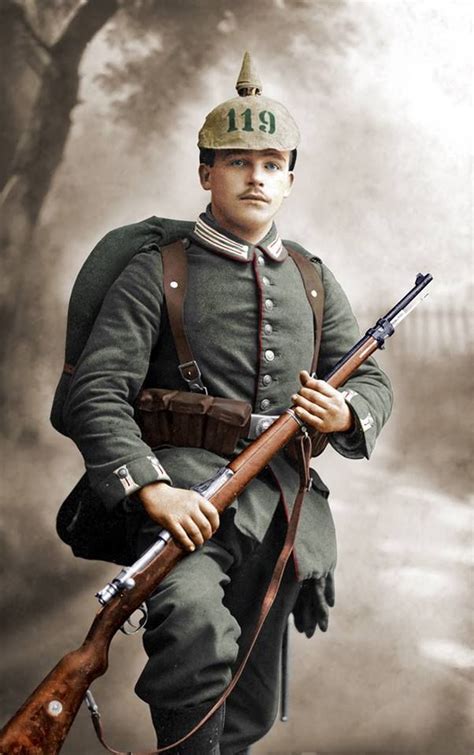 A colorized photo of a young soldier of the 116th Grenadier Regiment of ...