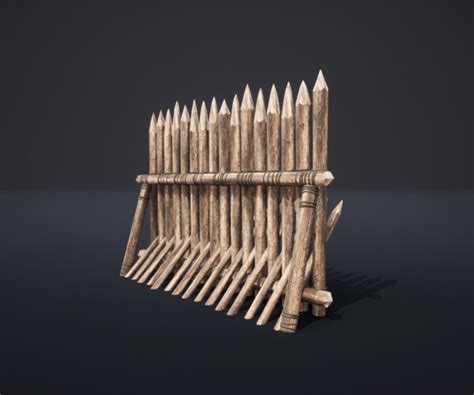 ArtStation - PALISADE BARRIER BARRICADE WALL DAM WOODEN MEDIEVAL ...