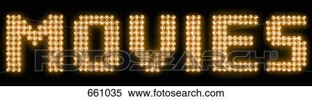 Stock Image of The word movies in illuminated light bulbs 661035 - Search Stock Photos, Mural ...