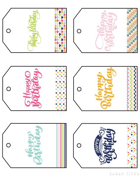 Birthday Gift Tags Printable