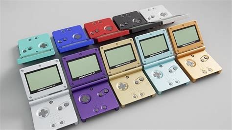 Gameboy Advance SP 10 Colors 3D model | CGTrader