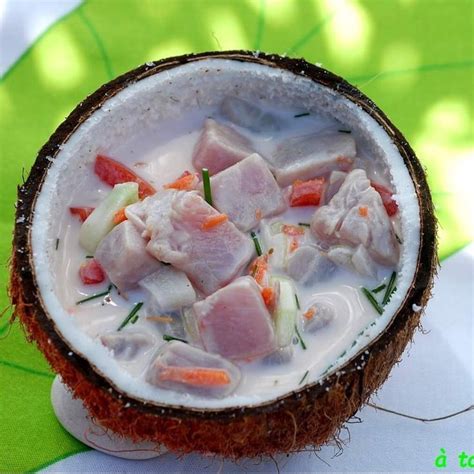 Tahitian salad (raw fish with coconut milk) - Natacha Wetta - - Salade Tahitienne (poisson cru ...