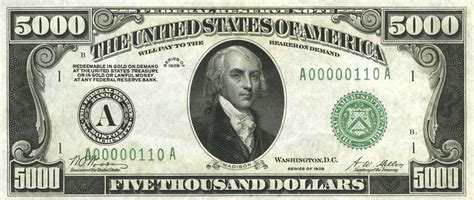 RealBanknotes.com > United States p427: 5000 Dollars from 1928