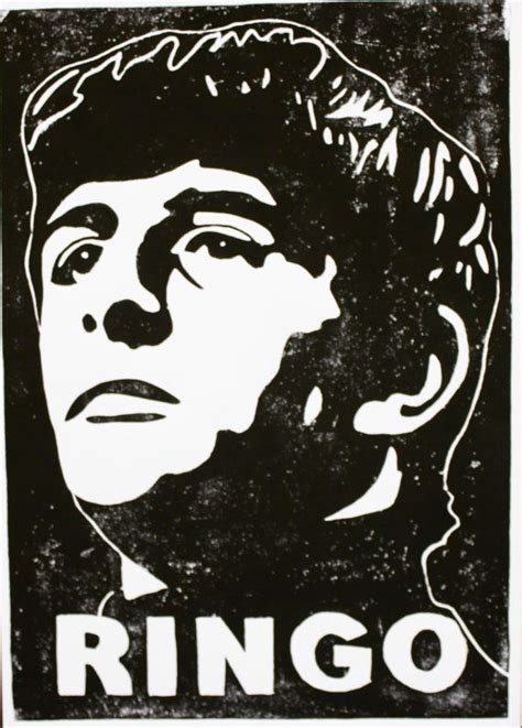 Ringo Starr linocut print | Linocut prints, Linocut, Monoprint