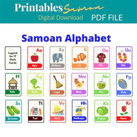 Printable Samoan Alphabet