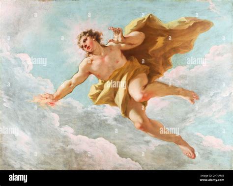 “Apollo”, painting by the Venetian painter, Giovanni Antonio Pellegrini (1675-1741), oil on ...