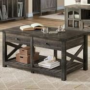 T4TREAM Farmhouse Square Wood Center Coffee Table with Lift Top and Storage for Living Room ...