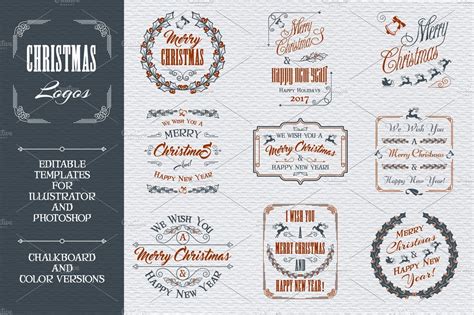 Christmas Greeting Logos | Branding & Logo Templates ~ Creative Market