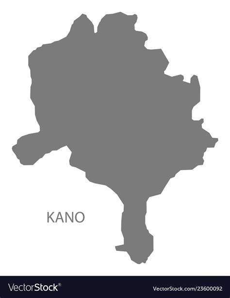 Kano nigeria map grey Royalty Free Vector Image