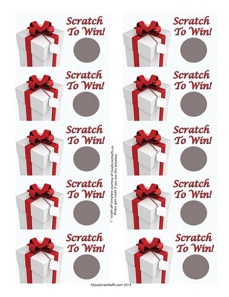 Free Printable Scratch Off Card For Businesses - Scratch off Stickers ...