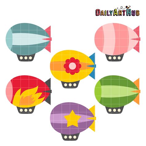 Blimps Clip Art Set – Daily Art Hub // Graphics, Alphabets & SVG