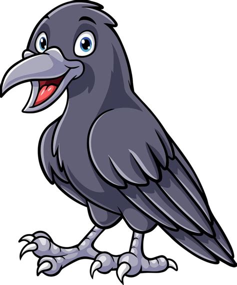 Cartoon happy crow on white background 20004050 Vector Art at Vecteezy