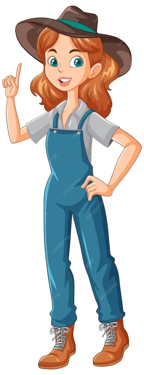 Free Vector | Young female farmer cartoon character