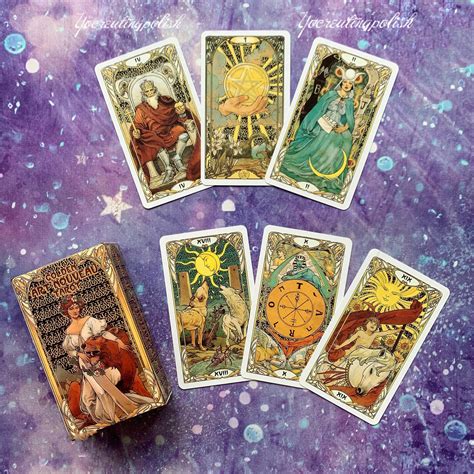 Golden Art Nouveau Tarot Cards : Una baraja de 78 cartas guía | Etsy