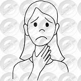 Sore Throat Outline For Classroom / Therapy Use  Great Clipart sketch template