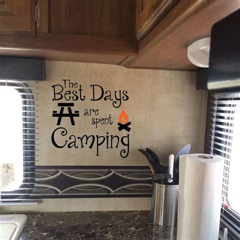 Best Days Spent Camping Family Wall Stickers Vinyl Lettering Quote Wall Decals Summer Art