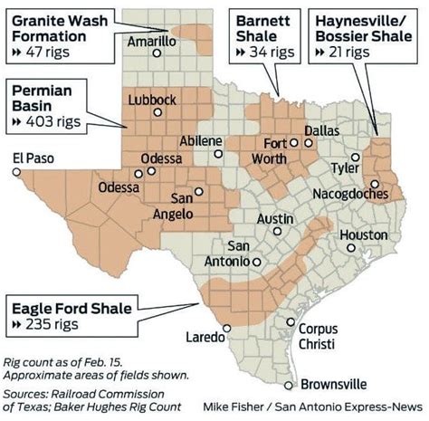 Map Of Texas Oil And Gas Fields - United States Map