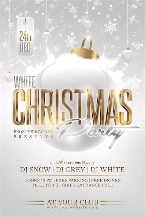 White Christmas Party Flyer :: Behance